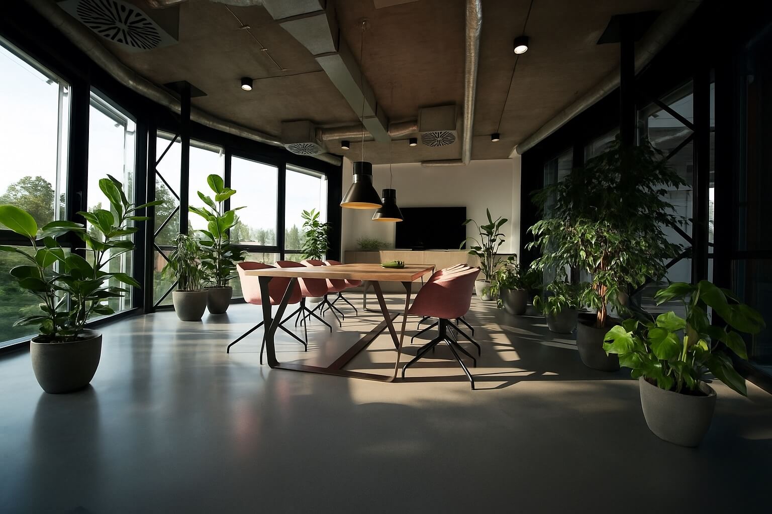 kantoor met planten